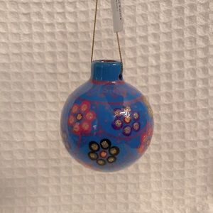 Mexican Pottery Hand Painted  Christmas Ornament